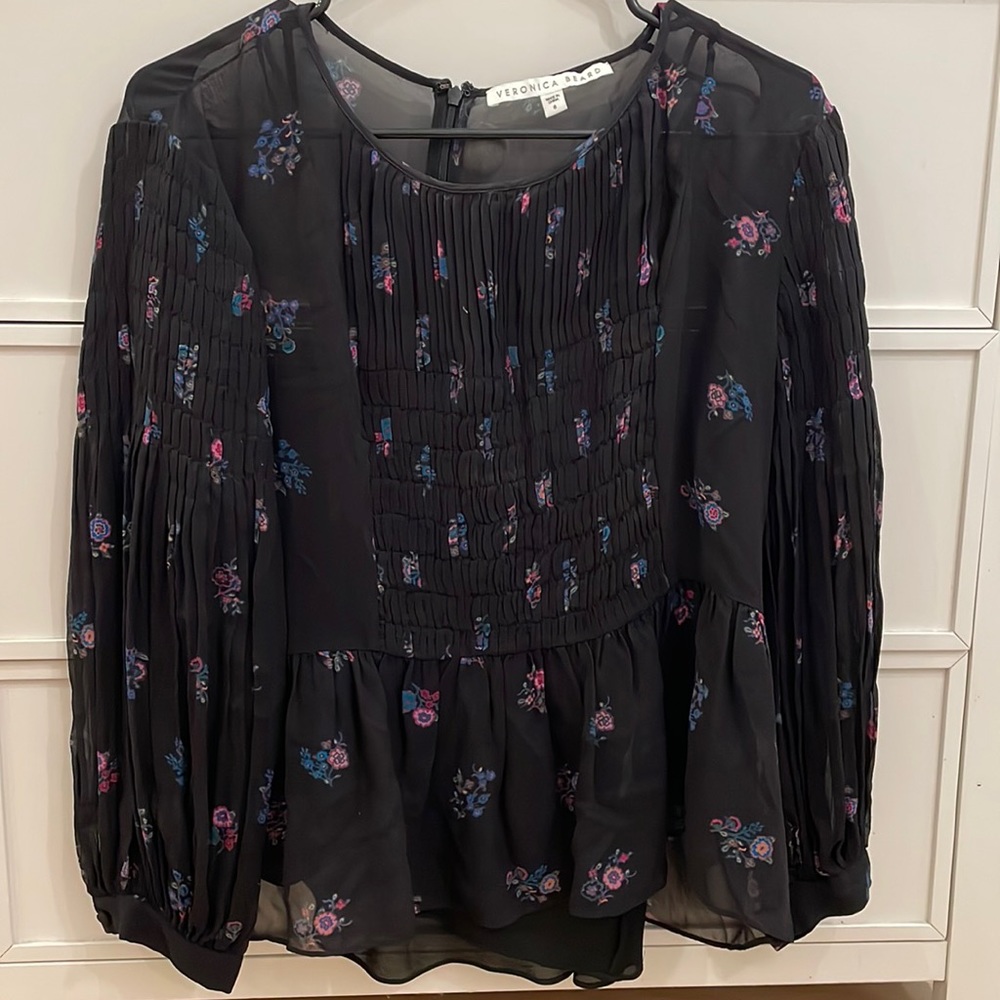 Veronica Beard Black Blouse